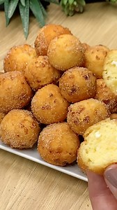 17K views · 146 reactions | Ingredients: 250 g cottage cheese, 2 eggs, 3 tbsp sugar, Salt, 10 g vanilla sugar, 1 tsp baking powder, 7 tbsp flour, 500 ml frying oil. Decor: sugar mixed with cinnamon | Rhapsody Food | Facebook