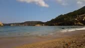 Cala Xarraca Strand in Ibiza, Spanien