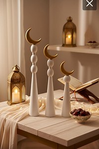 3D Printable Crescent Moon Candle Holder Set – Islamic Decor STL (digital Download) - Etsy