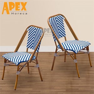 [Hot Item] Outdoor Stackable Cafe Restaurant Aluminum Rattan Paris Bistro Chair Wholesale