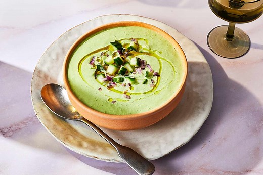 Cold Cucumber Soup with Yogurt and Dill