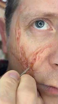 Applying prosthetic transfers from my “Make Your Own” Scar Kit! #sfxmakeuptutorial #scarmakeup #mufx