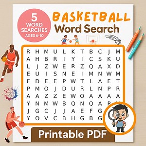 Basketball Word Search Puzzle: 5 Printable Sports Games (PDF) - Etsy Canada