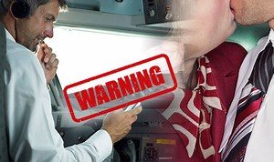 'Mile-high club' couple caught sneaking out of plane bathroom