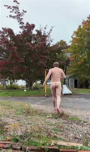 Naked outdoor exercise