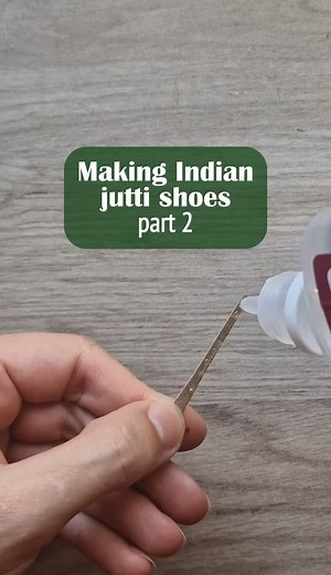 Showing you a further process of making Indian jutti slippers. This particular design has a kinky elongated tip wrapped on top of the shoe, attached to it, and generously adorned with beads. Part 2 included: - making the long tip, - adorning it with beads and filigree, - attaching it to the front of the shoe. Materials used: - cardboard (about 400 grams/square meter thick), - silicone based scrapbooking glue, - fabric, - hot glue gun glue, - filigree pieces, glass beads, seed beads, - threads, s