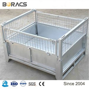 [Hot Item] Heavy Duty Stacking Folding Collapsible Steel Metal Storage Pallet Wire Mesh Stillage Cage