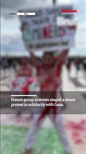 Femen Group Activists Staged A Street Protest In Solidarity With Gaza.