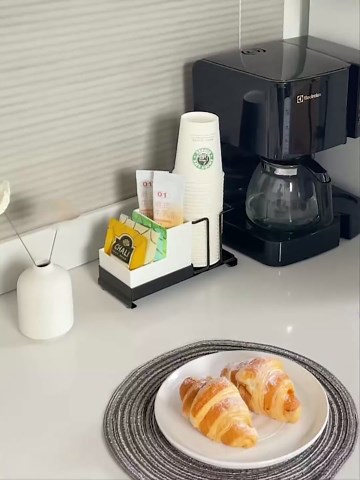 Coffee Bar Station Organizer for Countertop,Removable Metal Farmhouse Coffee Bar Accessories and Organizer for Home Office Coffee Tea Cup (Black and white)