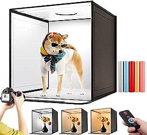 Amazon.com : B BINGENUO Large Photo Studio Light Box Photography - 30 x inch Product with Upgraded 240pcs RGBW Lamp Beads, 10 Brightness Levels,Remote Control,No Need Support Poles, Black : Electronics