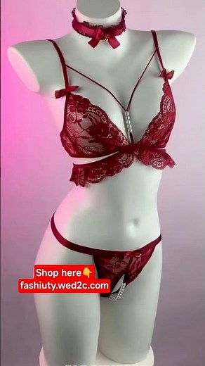 Luxury Red Lace Pearl Lingerie Set | Romantic Bow Detail Try-On & Review 2026