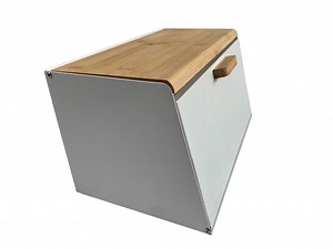 [Hot Item] Tin Container with Bamboo Lid Bread Bin Storage Container Kitchenware