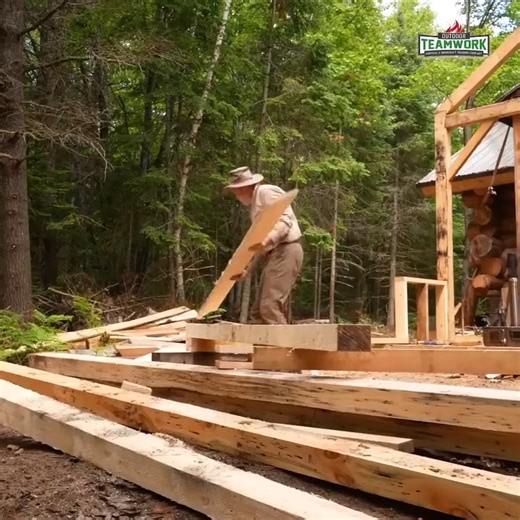 At My Off Grid Log Cabin, I'm Building a Timber Frame Outdoor Kitchen Exclusively | متنزه مدينة الضباب