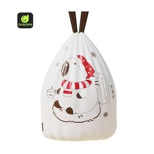 [Hot Item] Customizable 4 Gallon Disposable Drawstring Trash Garbage Bags, Heavy Duty & Odor Resistant Polythene Bags for Household with Lavender Scented