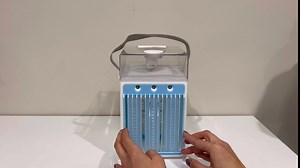 Portable Air Conditioner Fan, Rechargeable 4-IN-1 Personal Mini Cooler Humidifier, 3-Speed Evaporative Air Cooler with 7 Color Lights, Cordless AC Desktop Spray Fan, Quiet Desktop Cooling Fan