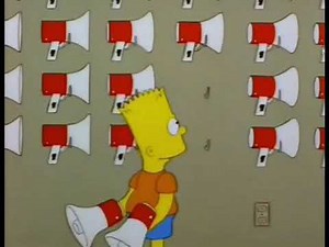 Bart Simpson Megaphone Nae Nibba Nae Meme