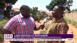 Land erosion at Bortianor: Residents resort to use of ladder to access home after rains create gully For more videos, visit Citi Newsroom on YouTube: https://is.gd/WaSEWZ #CitiNewsroom | Citi TV | Facebook
