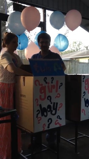 Twin gender reveal surprise for friends! 🎥 BinJen Twins | Pregnant Life