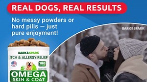 BARK&SPARK (Pack of 2 Omega 3 for Dogs - 360 Fish Oil Chews for Dog Shedding, Skin Allergy, Itch Relief, Hot Spots Treatment - Joint Health - Skin & Coat Supplement - EPA&DHA Fatty Acids