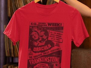 Dracula Frankenstein T-shirt - Bela Lugosi Boris Karloff Shirt - Universal Monsters Gift - Iconic Horror Film Shirt - Vintage Cinema Apparel - Etsy