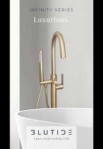The Silk Range freestanding bath mixers bring a luxurious, spa-like feel to your bathroom, combining elegance with effortless relaxation. Find a stockist: https://bit.ly/Blutide-Stockists | BluTide Sanitaryware