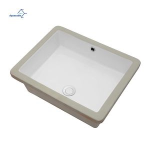 [Hot Item] Customized Under Counter Vanity Basin Ceramic Undermount Sink Bathroom Vanity Basin Rectangular Wash Basin Sink