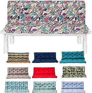Swing Cushion Replacement Outdoor Porch Swing Cushions Waterproof Swing Cushions 2-3 Seater Replacement Washable Swing Replacement Cushions, for Outdoor Patio Porch Swing Cushions