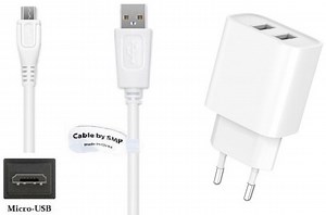 OneOne 2.1A lader met 2 poorten + 0,9m standaard Micro USB kabel. Universele oplader... | bol