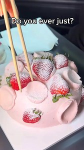 Do you ever just? #food #eating #mukbang #cake #strawberry #fruit #dessert #asmr #snack #milk | Kimnlizasmr
