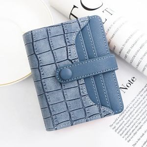 [Hot Item] 2023 New Amazon Hot Selling Ladies Button Wallets Card Holder Coin Purse A7 Binder Wallet Croc Zip