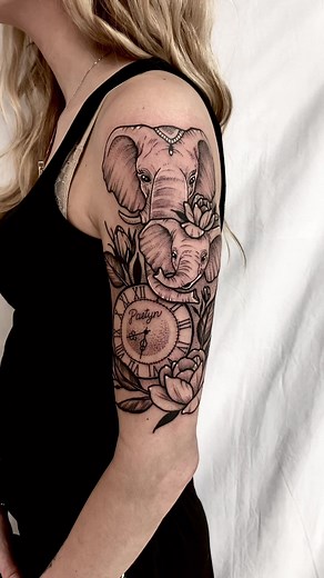 Adorable Elephant Tattoo Ideas for Baby Girl Paetyn