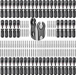 PowMr 100PCS Solar Connectors - Male & Female Waterproof IP67 Connector Solar Panel Cable Connectors (50 Pairs Solar connectors)