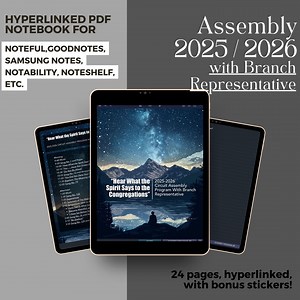 Digital PDF Notebook Circuit Assemblies 2025 2026 Hear What the Spirit Says to the Congregations, Meetings Notes, Goodnotes Journal Black - Etsy Canada