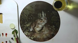 Adding the first color glazes to my toad underpainting | Annie Stegg