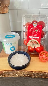 Name a better pairing than SUNSET Campari brand tomatoes and @cornishsea_salt, we’ll wait. 🍅 Did you know that salting your tomatoes can reduce wateriness, unlock aromatics, and even further intensify the flavor? Life changing 🙌 | SUNSET® Produce