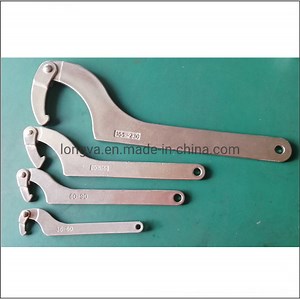 [Hot Item] Adjustable Hook Wrench Pin Round Head Wrench C Shape Spanner