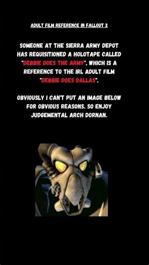 "Debbie does Dallas" reference in Fallout 2 #fallout2