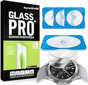 [3-Pack] Screen Protector for Samsung Galaxy Watch 4 Classic (46mm) Tempered Glass, 9H Hardness, Bubble Free, Easy to Install