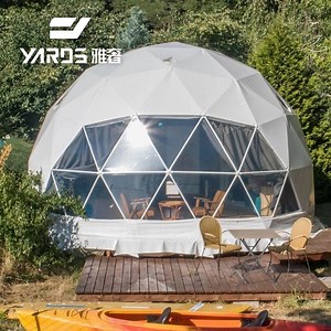 [Hot Item] Outdoor Prefab Geodesic Dome Glamping Tent with Firplace Insulaiton