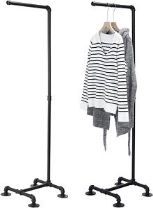 [Hot Item] Industrial Pipe Clothing Rack 59.5'' Dress Hanger Coat Racks Multipurpose Free Standing Industrial Closet Rod Standing Iron Garment Bar for Retail Vendor Close