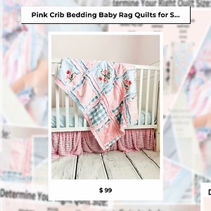 ✨ Snuggle up in style! ️ Our enchanting Pink Crib Bedding Baby Rag...