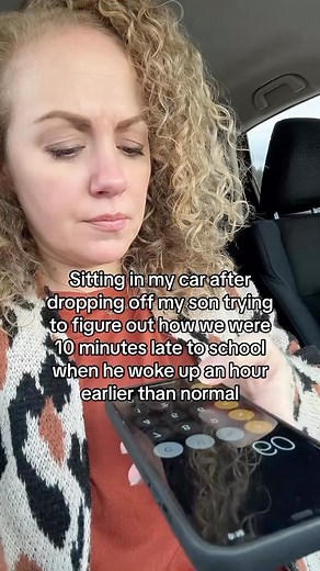 This calculator must be broken. Follow me for more: @kindminds_smarthearts 🧠❤️ #schooldropoff #dropoff #alwayslate #adhdprobs #momproblems #momprobs #hidingincars #sittinginmycar #mathishard #adhdmom #timeblindness #funnyreel #relatablereel #relatablereels #relatablemom | Kindminds_smarthearts