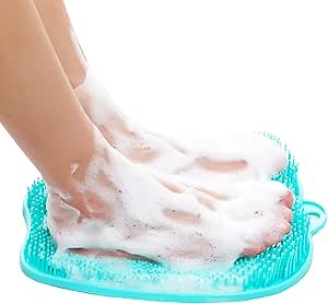 Shower Foot Massager Mat, Non-Slip Massage Cleaner Scrubber With Suction Cups, Deep Foot Cleaning and Exfoliating, Improve Foot Circulation, Remove Dead Skin, Massages Your Feet Without Bending
