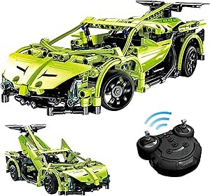 STEM RC Car Building Kit, Model Cars Kits to Build for Kids Adults Compatible with Lego Technic Car Building Set (Green)