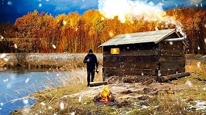 Building a fisherman is home from sleepers creating a secret retreat by the lake with hand tools.#forestcabin #adventure #wilderness #camping #bushcraftcamping​ #logcabin #cabin #survival | Wilderness Skills