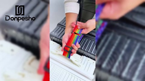 Multi Use Strong Adjustable Luggage Connector Straps - Luggage Connector Straps for Suitcases, Elastic Travel Belt for Suitcases, Secure Stacking & Hands-Free Carrying Essentials (Black)