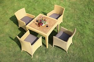 [Hot Item] 5 Pieces Wicker Garden Outdoor Patio Dining Furniture Set