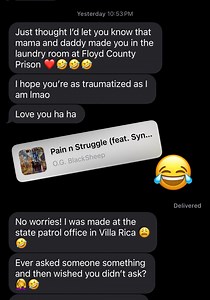 3.3K views · 13 reactions | Random text from my sister! Btw this is a True story. My mother conceived me and my sister while my dad was doin time for murder in the 70’s. I come from a long line of gangster shit! Most of yall wouldn’t understand! 路‍♂️✊ But we on some different shit now. Good human type things only! One love yall! #BlackSheepNation #GoodHumansOnly | O.G. BlackSheep | Facebook