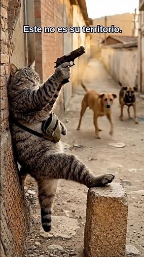 ARMED CAT 😂🔫 VIRAL MEME - (ARMED CAT) #shorts
