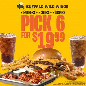 53K views · 1.2K reactions | Get 2 entrees, 2 sides, and 2 fountain drinks for only $19.99. | Buffalo Wild Wings | Facebook